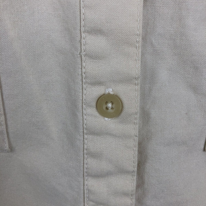 Harley-Davidson Motorcycle Long-Sleeve Cotton Work Shirt, Women's Size L (approx.) cotton ivory Vintage Second Hand