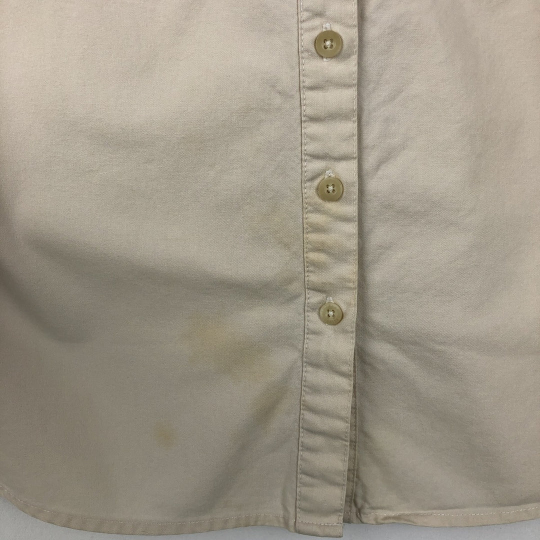 Harley-Davidson Motorcycle Long-Sleeve Cotton Work Shirt, Women's Size L (approx.) cotton ivory Vintage Second Hand
