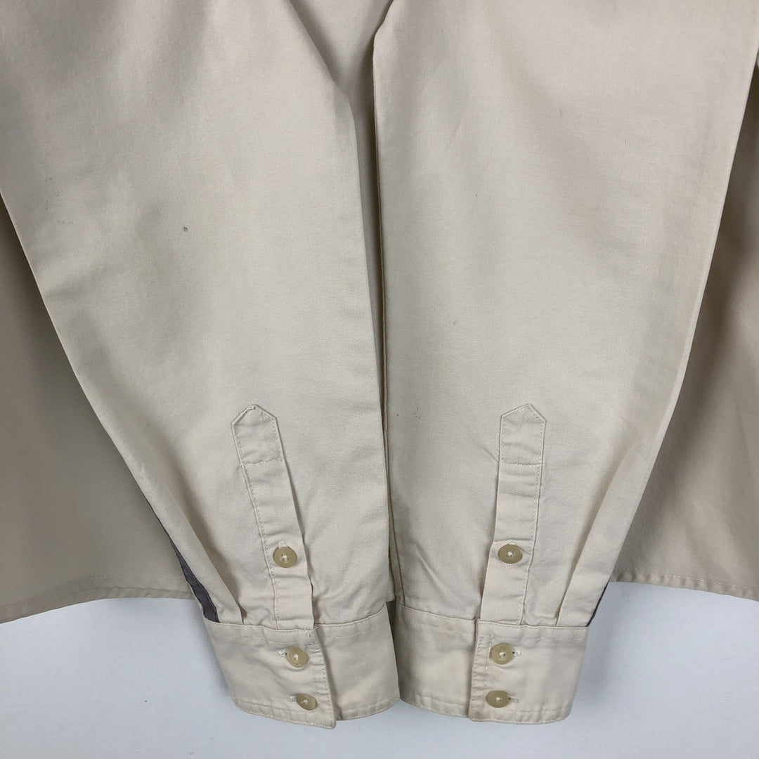 Harley-Davidson Motorcycle Long-Sleeve Cotton Work Shirt, Women's Size L (approx.) cotton ivory Vintage Second Hand
