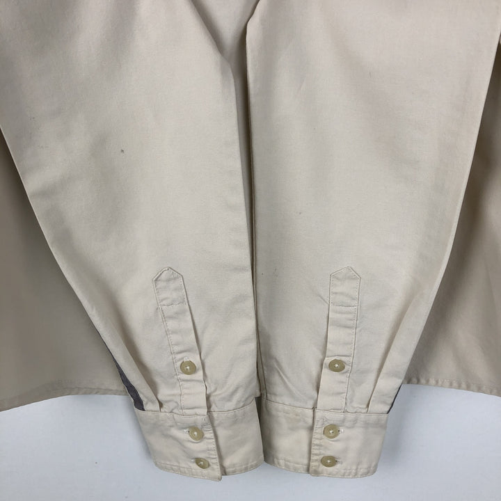Harley-Davidson Motorcycle Long-Sleeve Cotton Work Shirt, Women's Size L (approx.) cotton ivory Vintage Second Hand