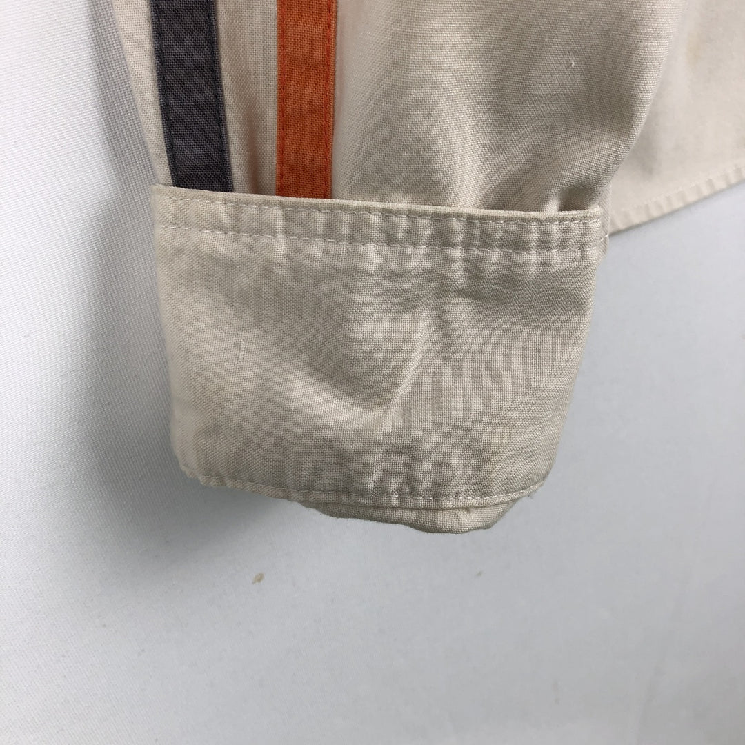 Harley-Davidson Motorcycle Long-Sleeve Cotton Work Shirt, Women's Size L (approx.) cotton ivory Vintage Second Hand