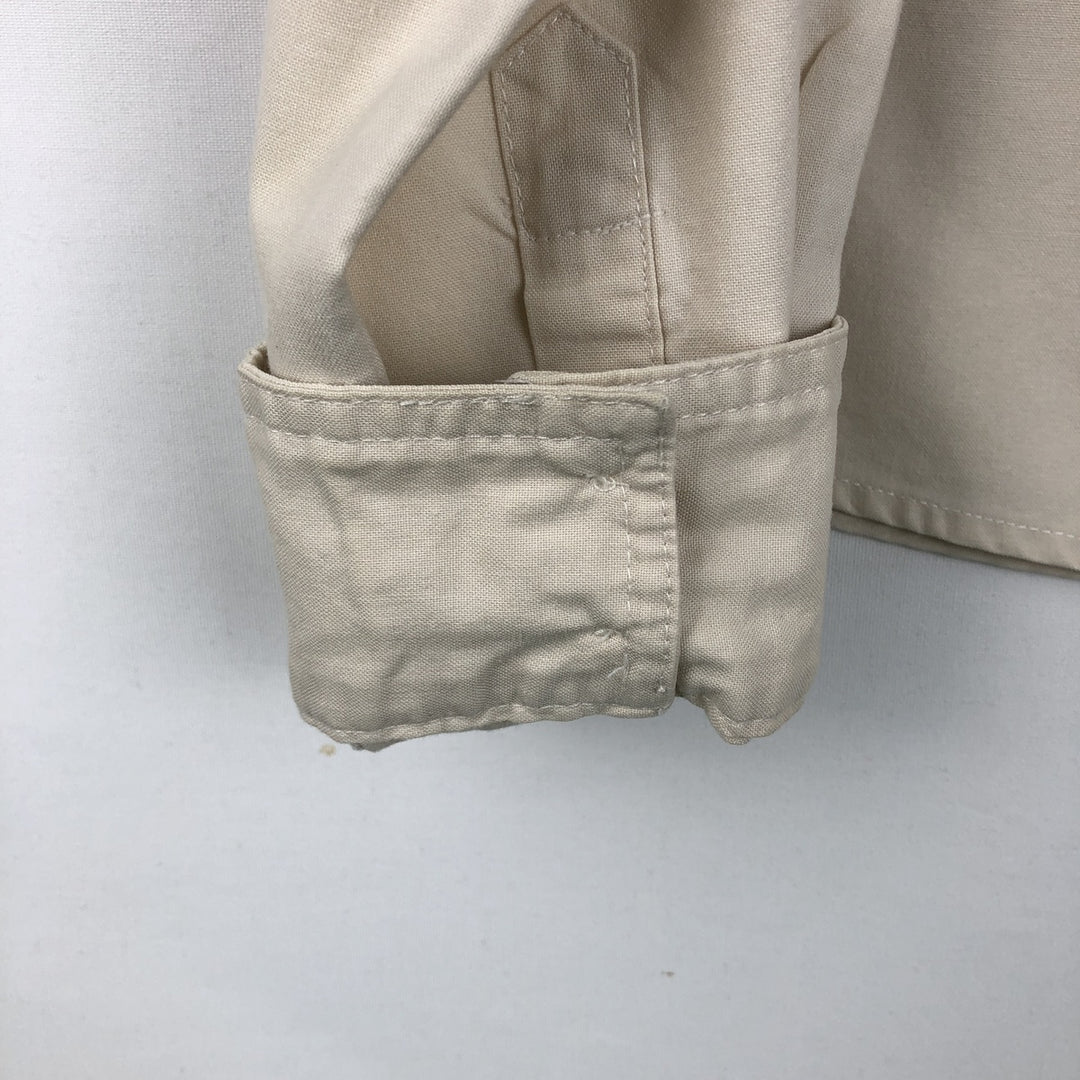 Harley-Davidson Motorcycle Long-Sleeve Cotton Work Shirt, Women's Size L (approx.) cotton ivory Vintage Second Hand