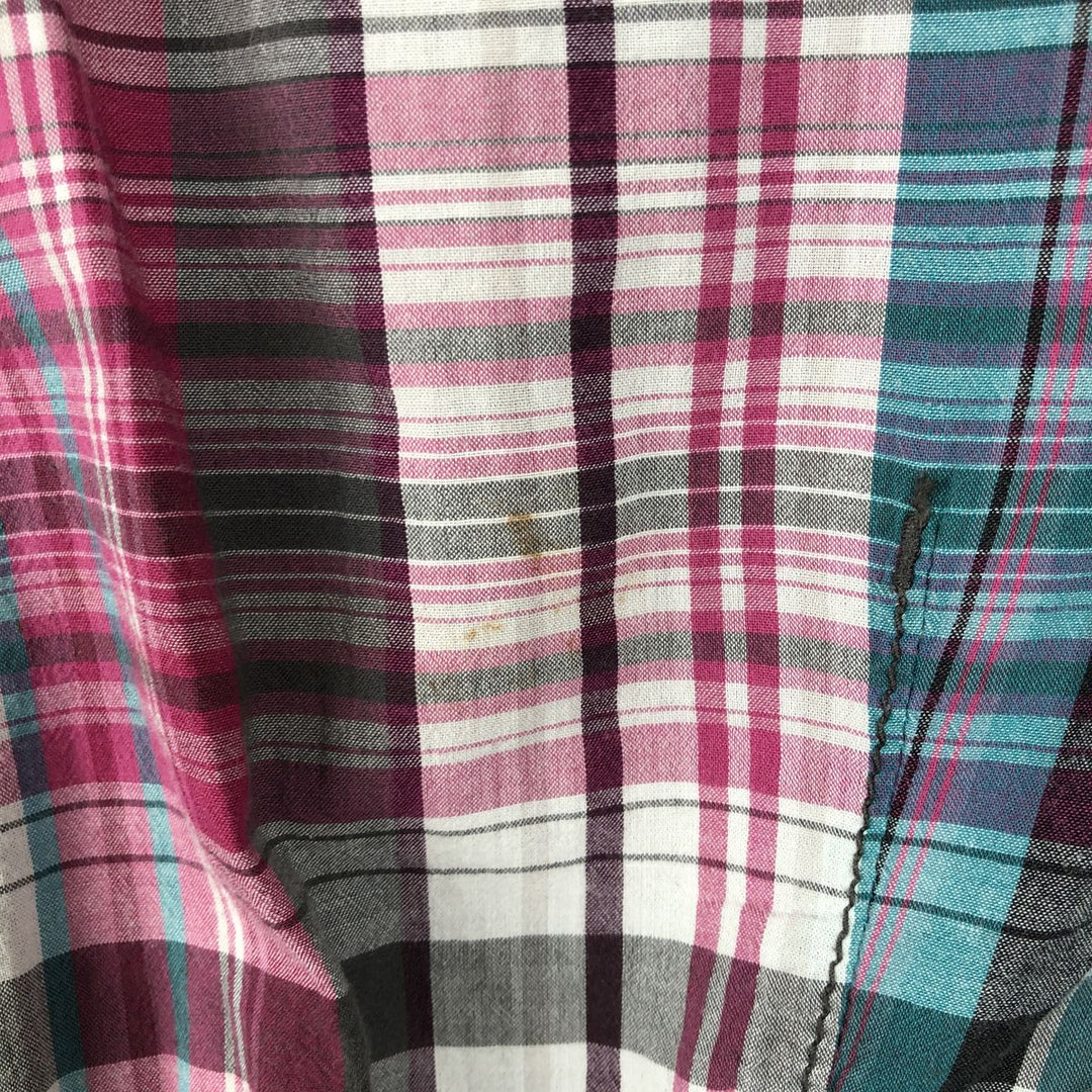 s.Oliver QS Check Pattern Long-Sleeve Western Shirt, Women's Size S (Equivalent), Skipper Neck cotton Blue type light blue Vintage Second Hand