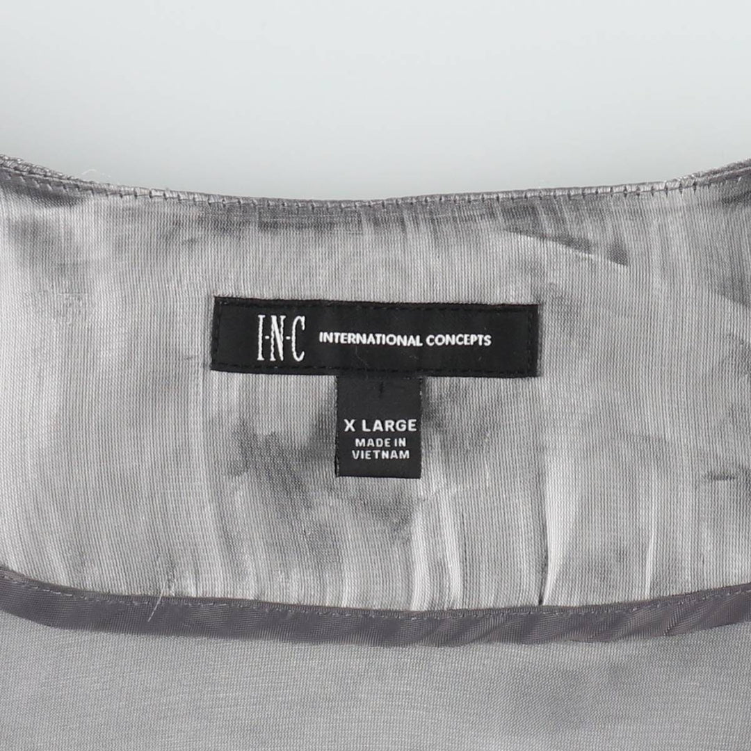 INC INTERNATIONAL CONCEPTS Cache-Coeur Long-Sleeve Sheer Blouse (Women's Size XL) unclear Silver type Vintage Second Hand