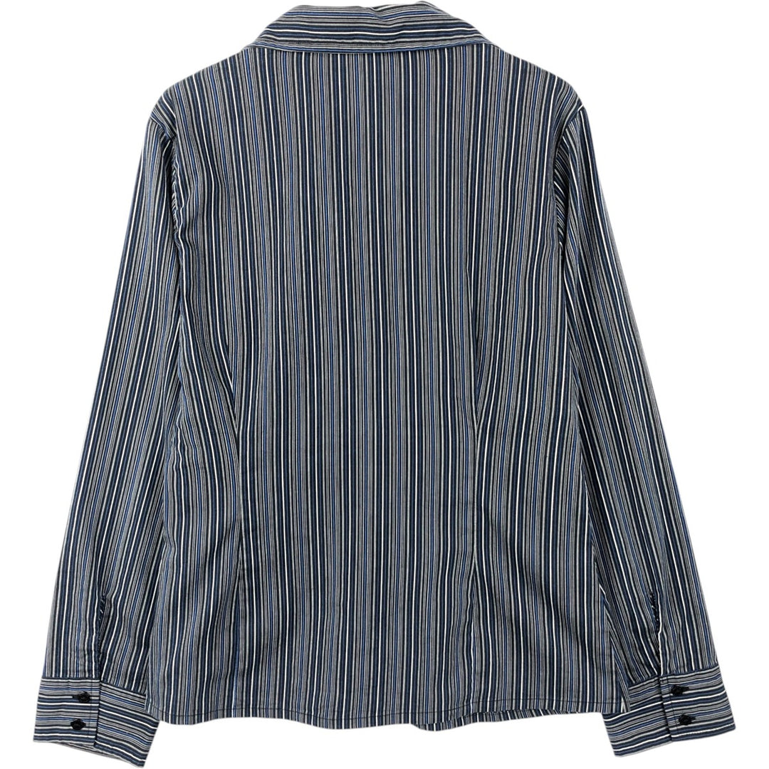 Street One Multi-Stripe Skipper Neck Long Sleeve Pullover Blouse (Women's Size S) unclear blue type Vintage Second Hand