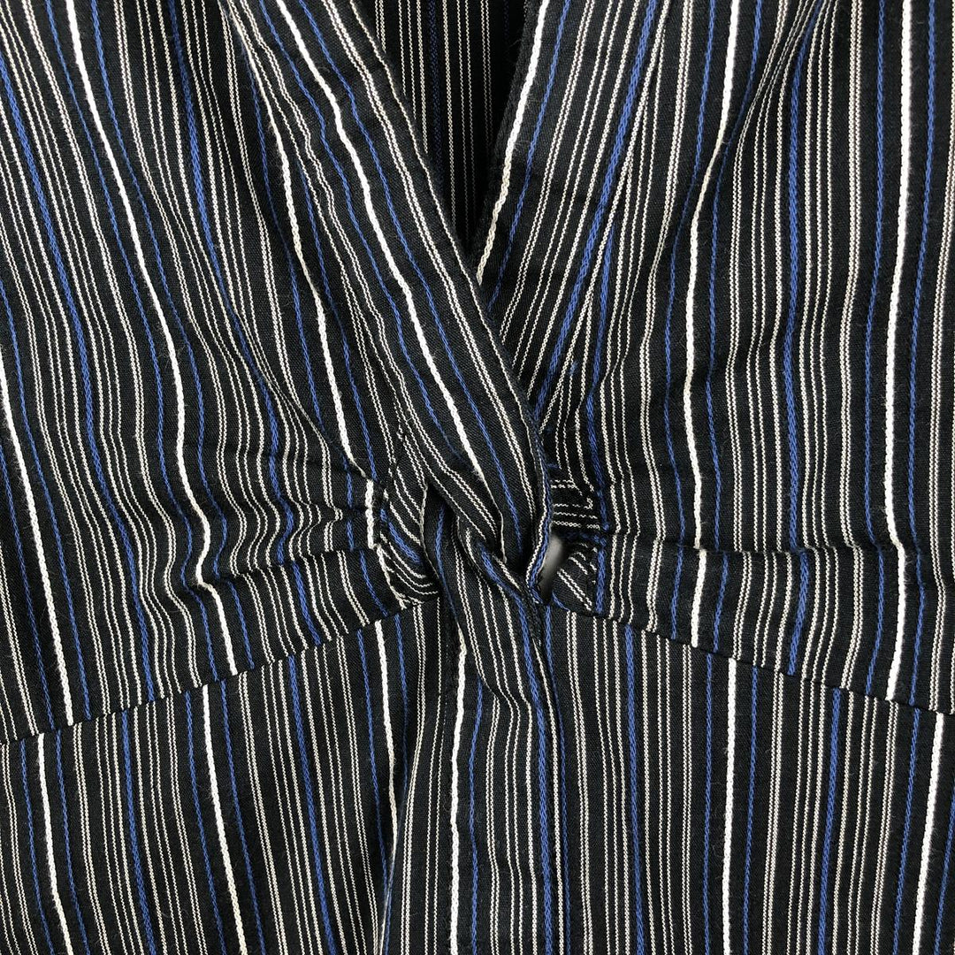 Street One Multi-Stripe Skipper Neck Long Sleeve Pullover Blouse (Women's Size S) unclear blue type Vintage Second Hand