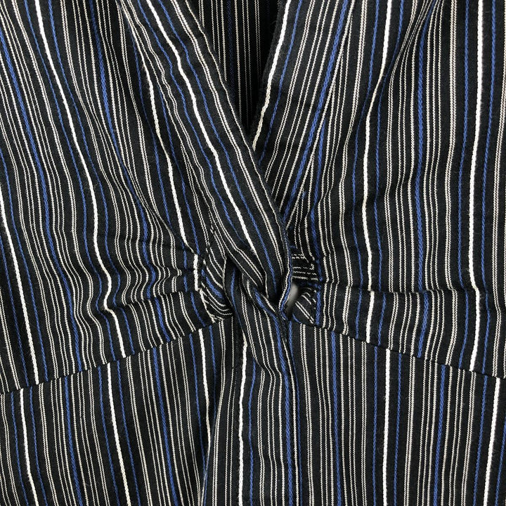 Street One Multi-Stripe Skipper Neck Long Sleeve Pullover Blouse (Women's Size S) unclear blue type Vintage Second Hand