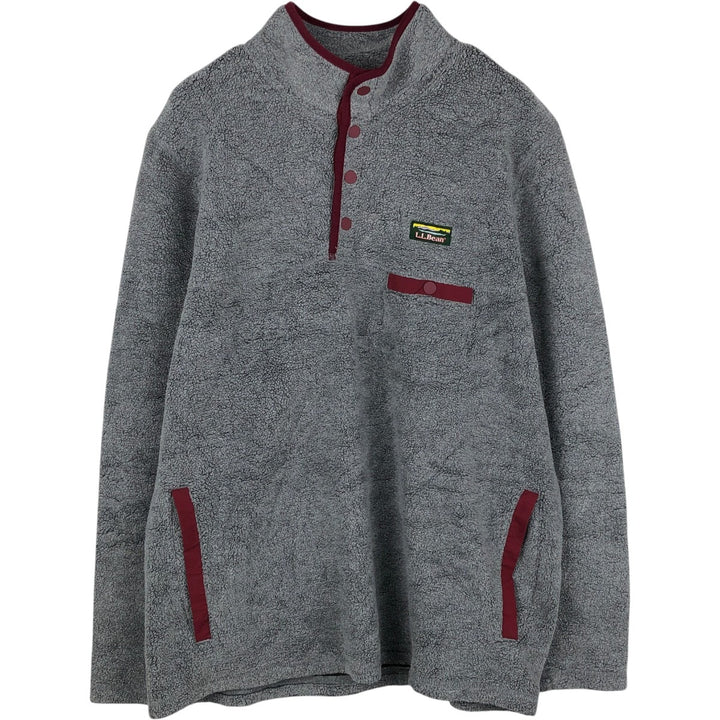 90s-00'S LLBean Half-Snap Fleece Pullover, Men's XL polyester gray type Vintage Second Hand
