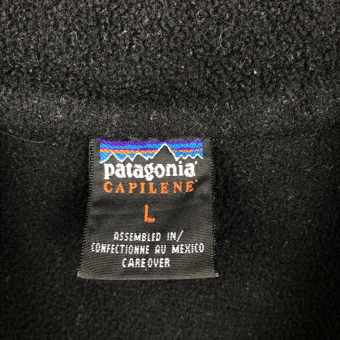 Patagonia CAPILENE 43482 Half-Zip Fleece Pullover (Men's Size L) polyester black type Vintage Second Hand