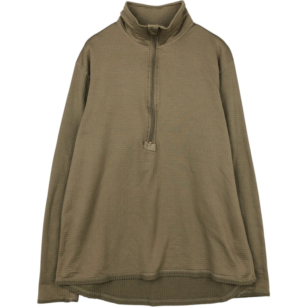 US Military Half-Zip Fleece Pullover, Made in USA, Medium-Regular (Equivalent to Men's M) unclear Khaki type Vintage Second Hand
