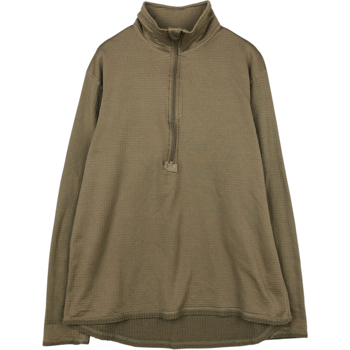 US Military Half-Zip Fleece Pullover, Made in USA, Medium-Regular (Equivalent to Men's M) unclear Khaki type Vintage Second Hand