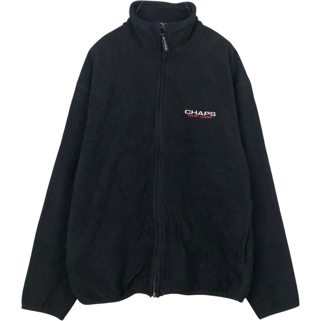 Ralph Lauren CHAPS fleece jacket, men's size L polyester black type Vintage Second Hand