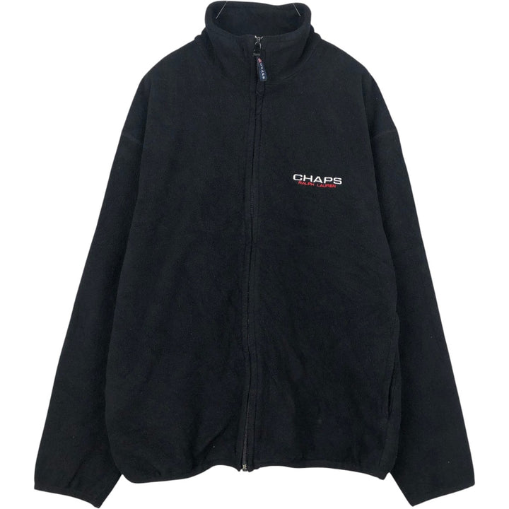 Ralph Lauren CHAPS fleece jacket, men's size L polyester black type Vintage Second Hand