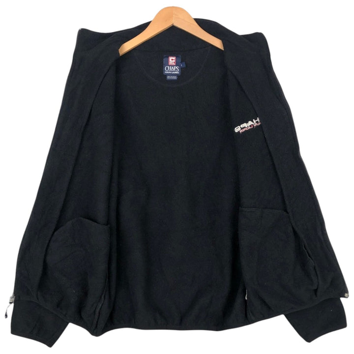 Ralph Lauren CHAPS fleece jacket, men's size L polyester black type Vintage Second Hand