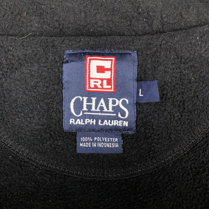 Ralph Lauren CHAPS fleece jacket, men's size L polyester black type Vintage Second Hand