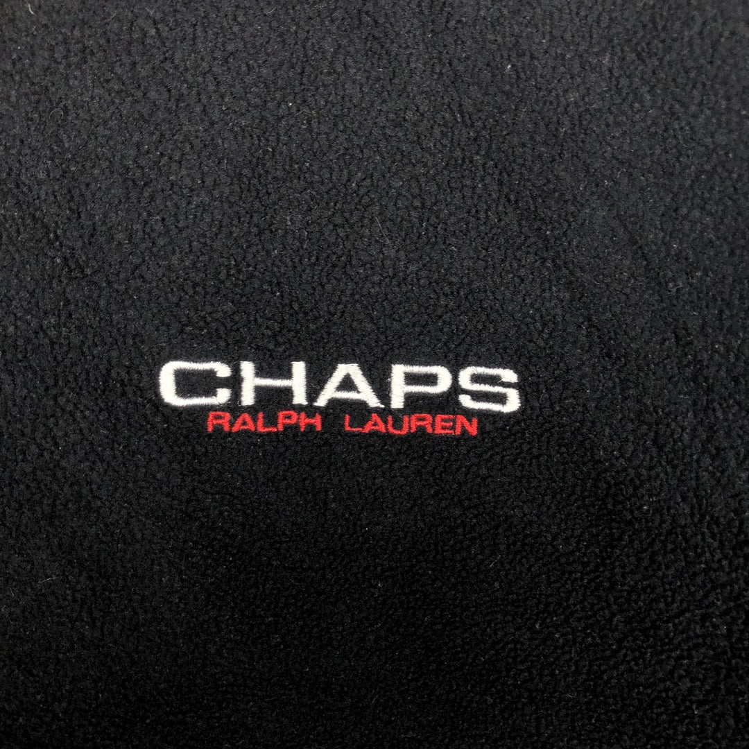 Ralph Lauren CHAPS fleece jacket, men's size L polyester black type Vintage Second Hand