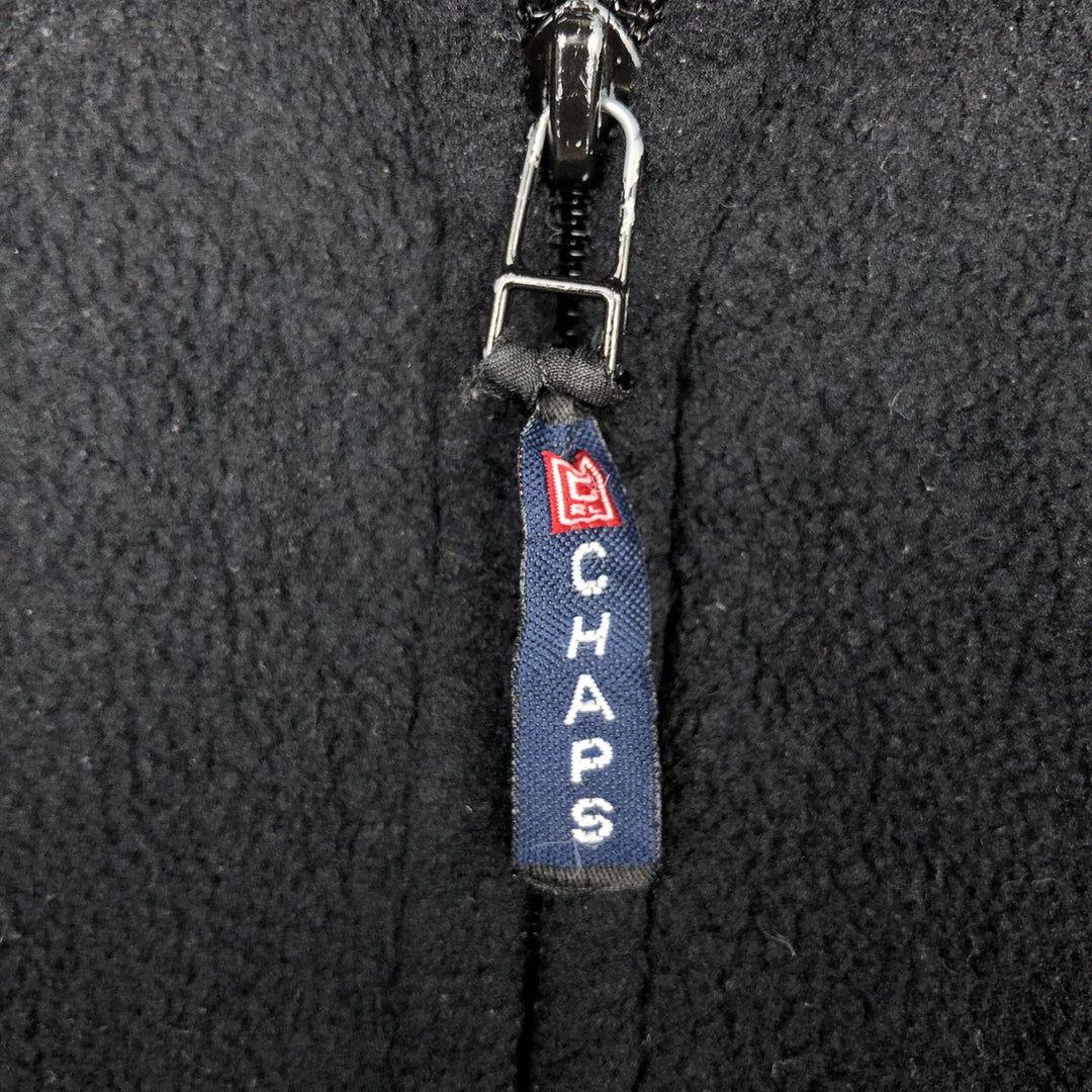 Ralph Lauren CHAPS fleece jacket, men's size L polyester black type Vintage Second Hand