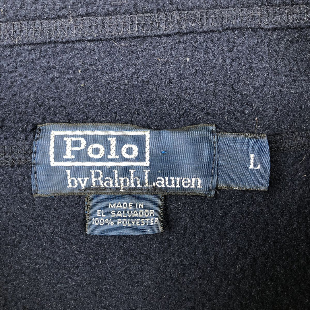 Ralph Lauren POLO by Ralph Lauren Half-Zip Fleece Pullover, Men's Size L polyester navy blue type Vintage Second Hand
