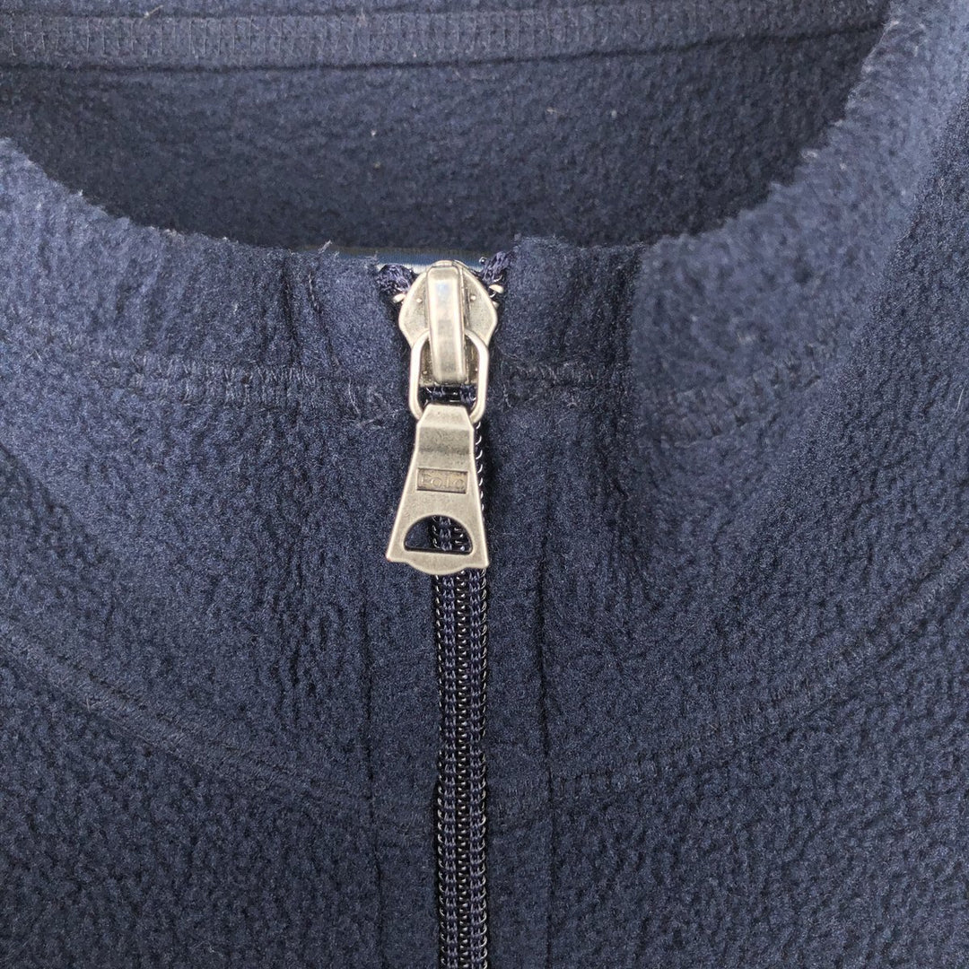 Ralph Lauren POLO by Ralph Lauren Half-Zip Fleece Pullover, Men's Size L polyester navy blue type Vintage Second Hand