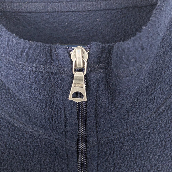 Ralph Lauren POLO by Ralph Lauren Half-Zip Fleece Pullover, Men's Size L polyester navy blue type Vintage Second Hand