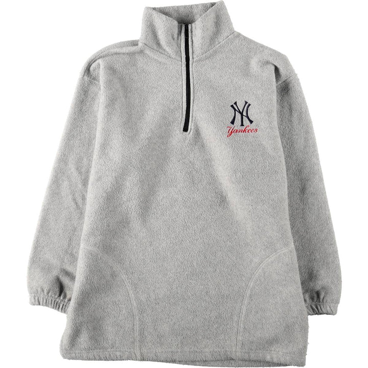 90'S Majestic MLB New York Yankees Half-Zip Fleece Pullover, Men's Size L (approx.) unclear gray type Vintage Second Hand
