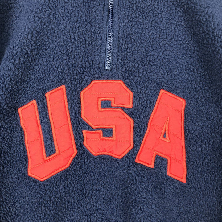 Ralph Lauren POLO RALPH LAUREN American flag print half-zip fleece pullover, 2022 Beijing Olympics, men's size XL equivalent. recycled polyester navy blue type Vintage Second Hand
