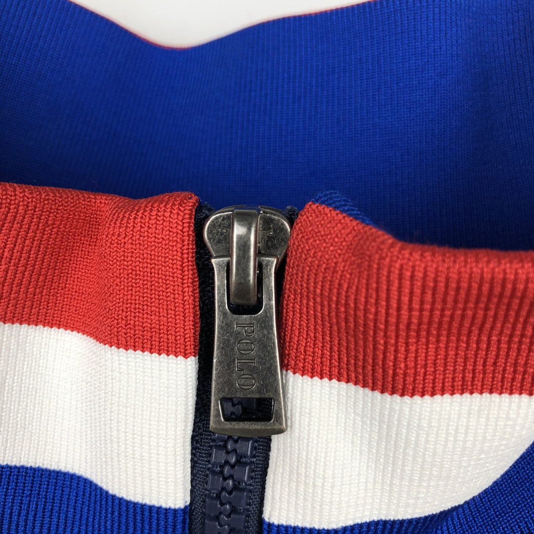 Ralph Lauren POLO RALPH LAUREN American flag print half-zip fleece pullover, 2022 Beijing Olympics, men's size XL equivalent. recycled polyester navy blue type Vintage Second Hand