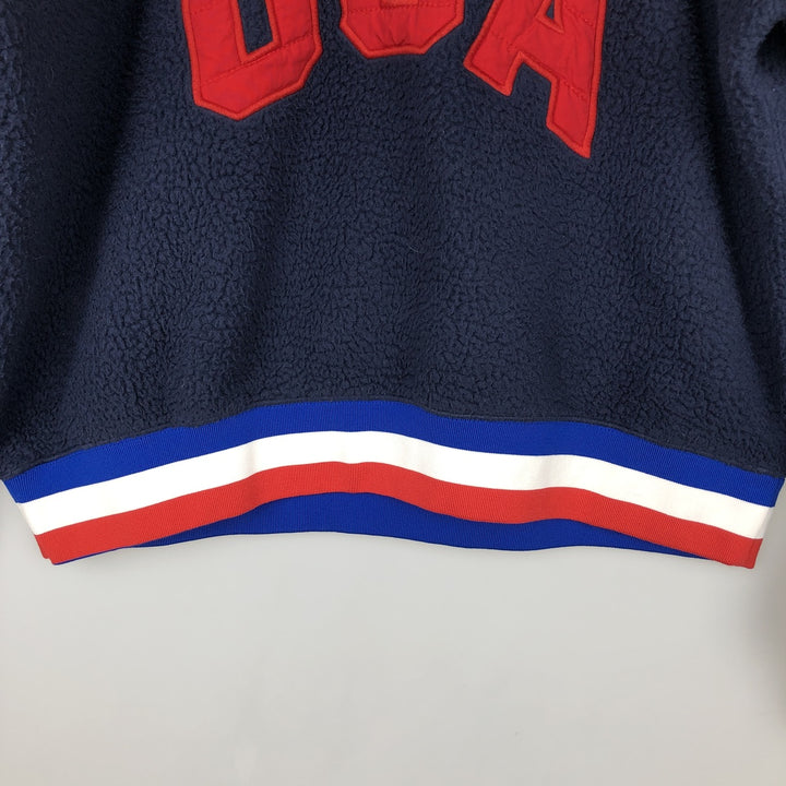 Ralph Lauren POLO RALPH LAUREN American flag print half-zip fleece pullover, 2022 Beijing Olympics, men's size XL equivalent. recycled polyester navy blue type Vintage Second Hand