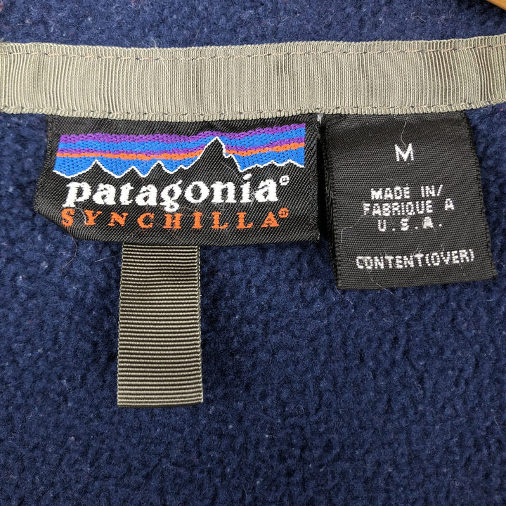 00'S Patagonia SYNCHILLA 25391FA00 Fleece Jacket Made in USA Men's M polyester navy blue type Vintage Second Hand