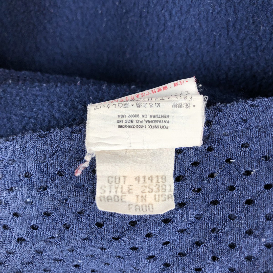 00'S Patagonia SYNCHILLA 25391FA00 Fleece Jacket Made in USA Men's M polyester navy blue type Vintage Second Hand