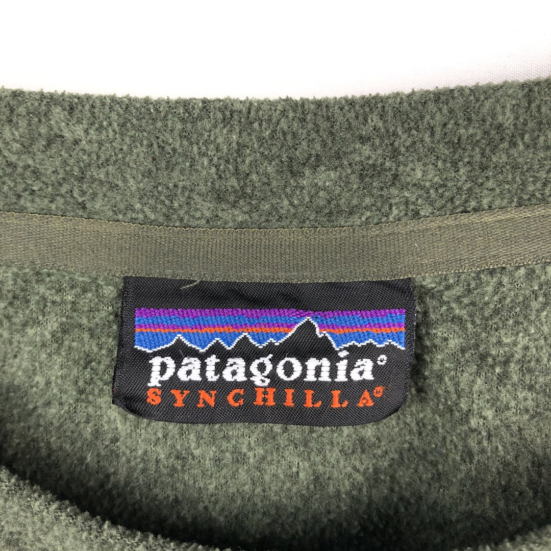 Patagonia SYNCHILLA fleece t-shirt, men's size XXL (approx.) unclear green type Vintage Second Hand