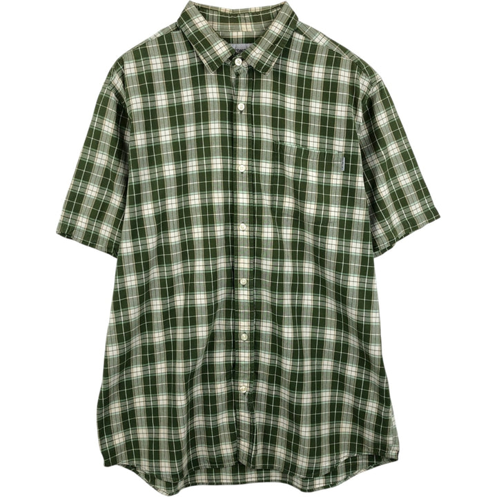 Carhartt Check Pattern Short Sleeve Work Shirt, Men's XL cotton Khaki type Vintage Second Hand