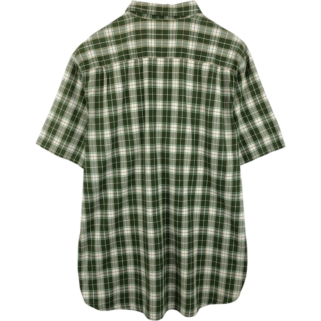 Carhartt Check Pattern Short Sleeve Work Shirt, Men's XL cotton Khaki type Vintage Second Hand