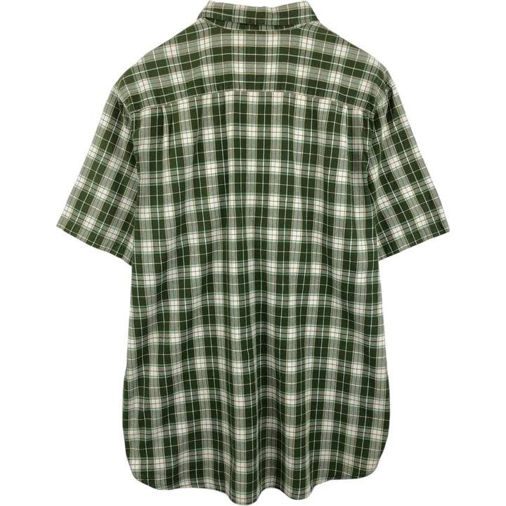 Carhartt Check Pattern Short Sleeve Work Shirt, Men's XL cotton Khaki type Vintage Second Hand