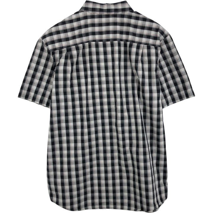 Carhartt RELAXED FIT Check Pattern Button-down Short Sleeve Work Shirt, Men's L size cotton black type Vintage Second Hand