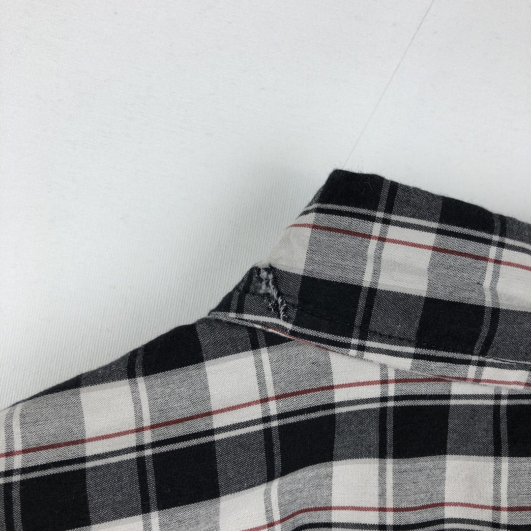 Carhartt RELAXED FIT Check Pattern Button-down Short Sleeve Work Shirt, Men's L size cotton black type Vintage Second Hand