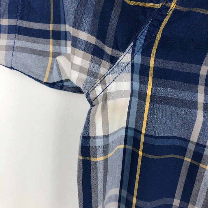 Carhartt RELAXED FIT Check Pattern Button-down Short Sleeve Work Shirt, Men's XXL cotton blue type Vintage Second Hand