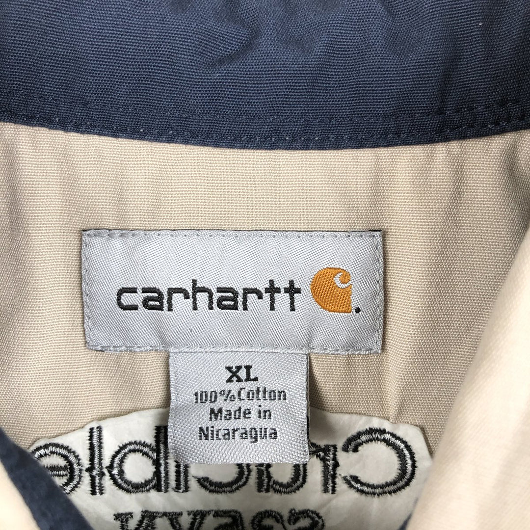 Carhartt short sleeve work shirt, men's XL size cotton Beige type Vintage Second Hand