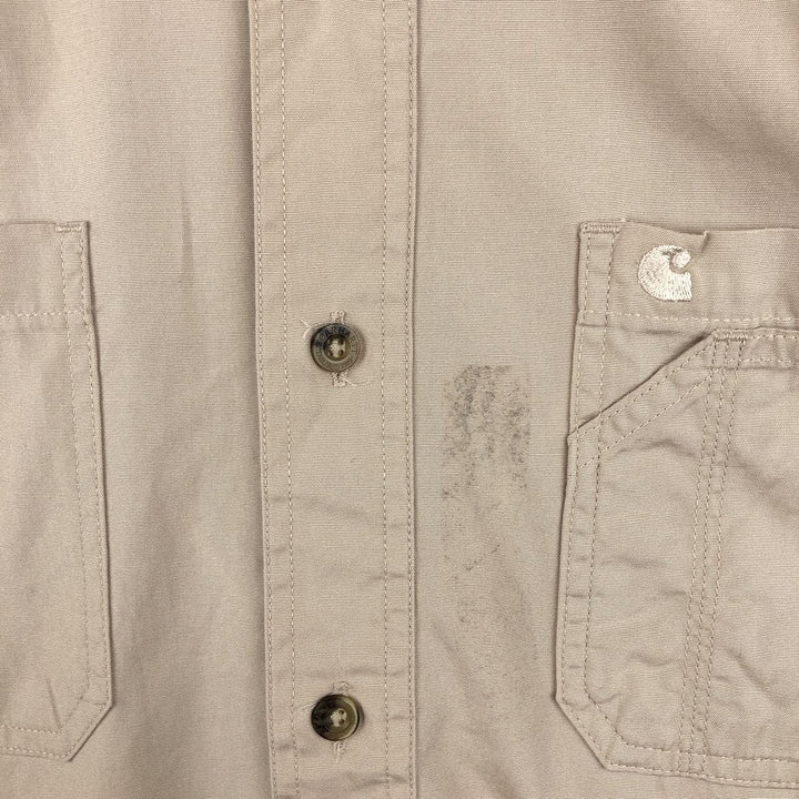 Carhartt short sleeve work shirt, men's XL size cotton Beige type Vintage Second Hand