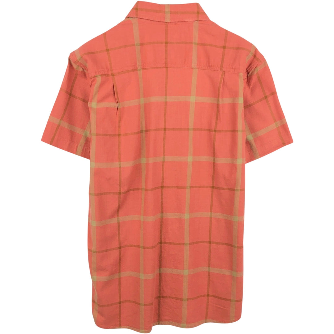 Carhartt Relaxed Fit Rugged Flex Check Pattern Short-Sleeve Work Shirt (Men's Size M) cotton orange type Vintage Second Hand