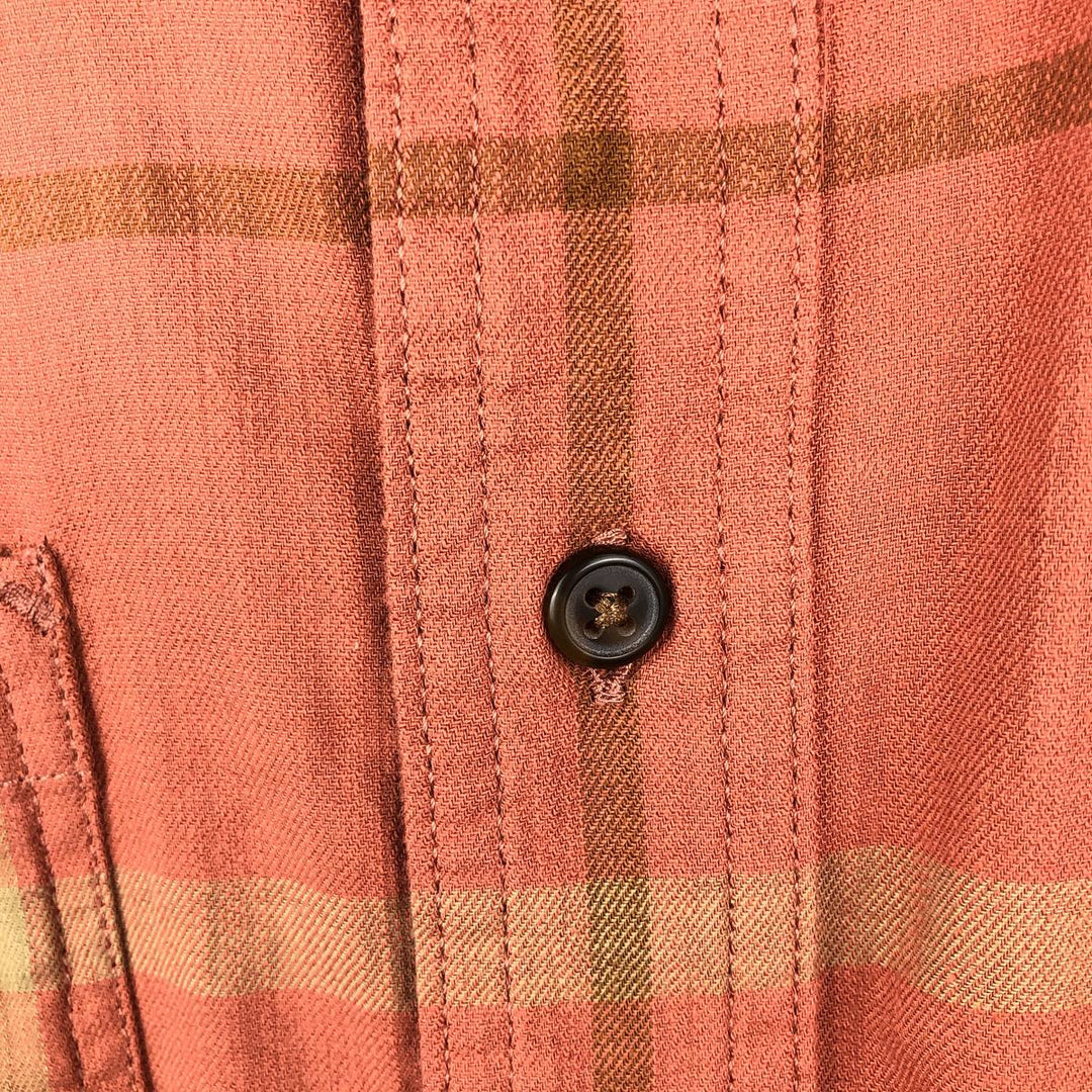 Carhartt Relaxed Fit Rugged Flex Check Pattern Short-Sleeve Work Shirt (Men's Size M) cotton orange type Vintage Second Hand