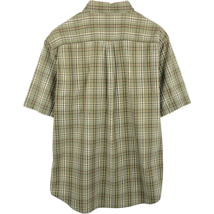 Carhartt Check Pattern Box Shirt Short Sleeve Work Shirt Men's Size L cotton Khaki type Vintage Second Hand