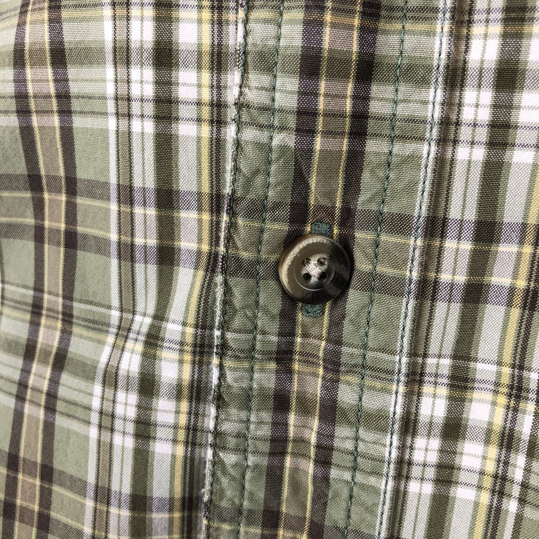 Carhartt Check Pattern Box Shirt Short Sleeve Work Shirt Men's Size L cotton Khaki type Vintage Second Hand