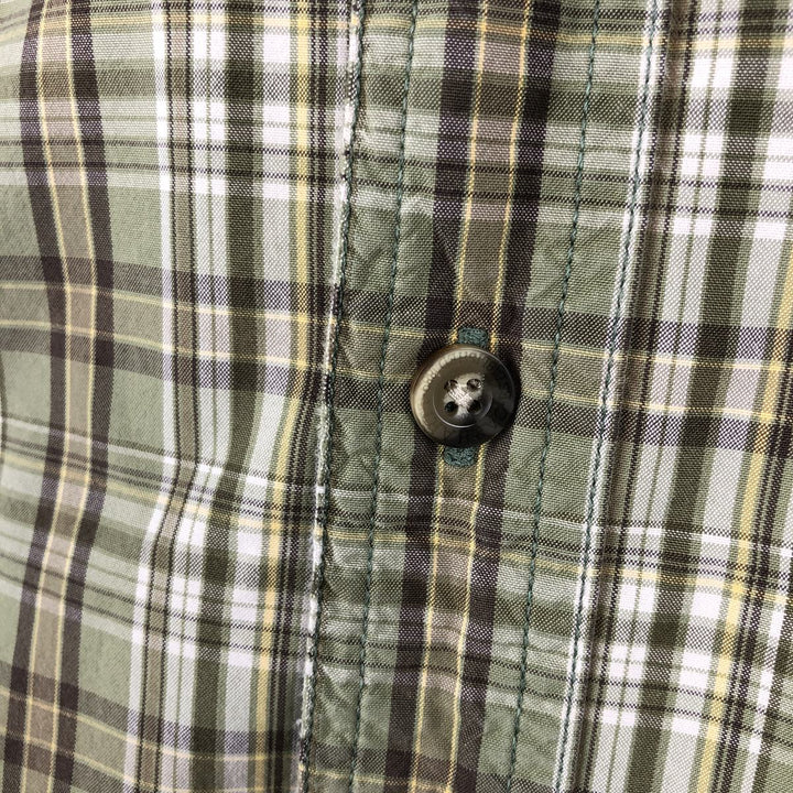 Carhartt Check Pattern Box Shirt Short Sleeve Work Shirt Men's Size L cotton Khaki type Vintage Second Hand