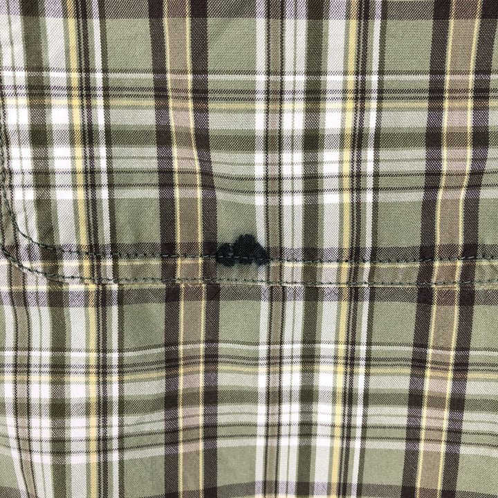 Carhartt Check Pattern Box Shirt Short Sleeve Work Shirt Men's Size L cotton Khaki type Vintage Second Hand