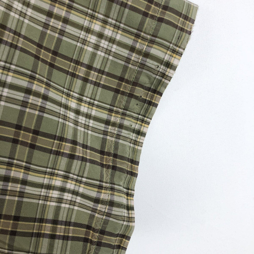 Carhartt Check Pattern Box Shirt Short Sleeve Work Shirt Men's Size L cotton Khaki type Vintage Second Hand