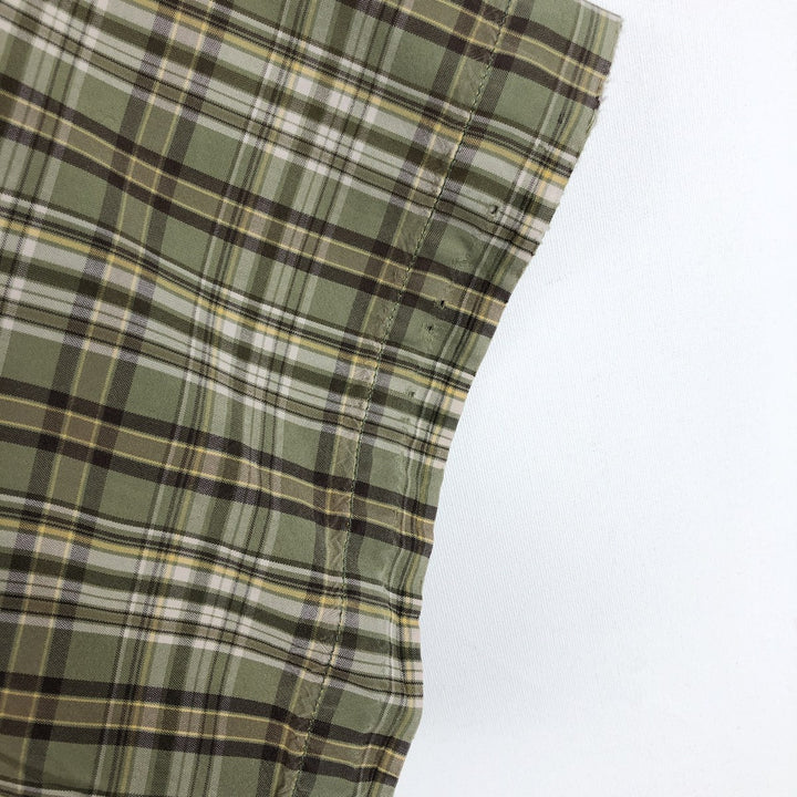 Carhartt Check Pattern Box Shirt Short Sleeve Work Shirt Men's Size L cotton Khaki type Vintage Second Hand