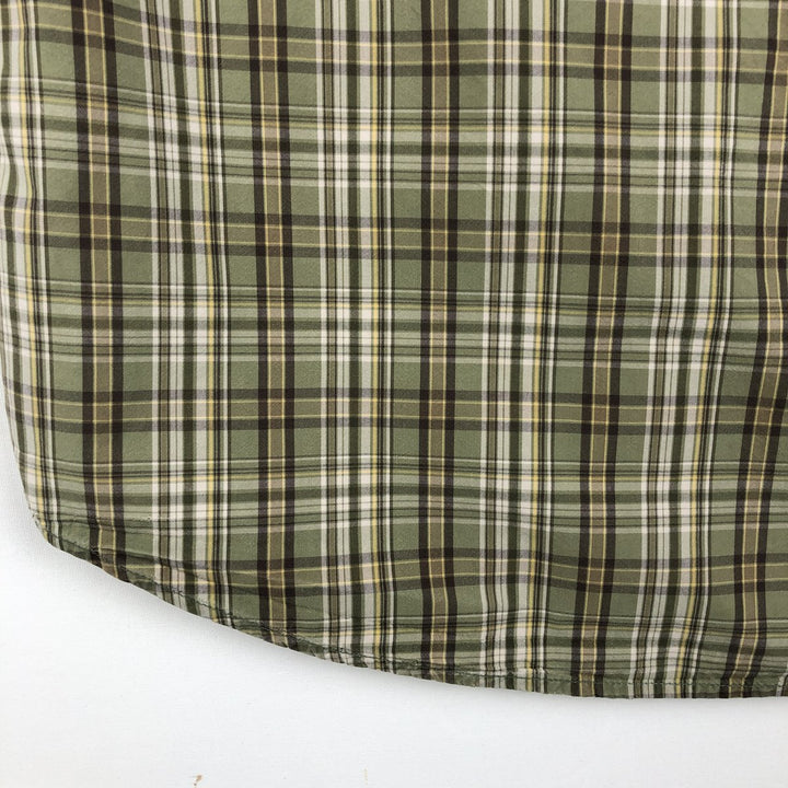 Carhartt Check Pattern Box Shirt Short Sleeve Work Shirt Men's Size L cotton Khaki type Vintage Second Hand