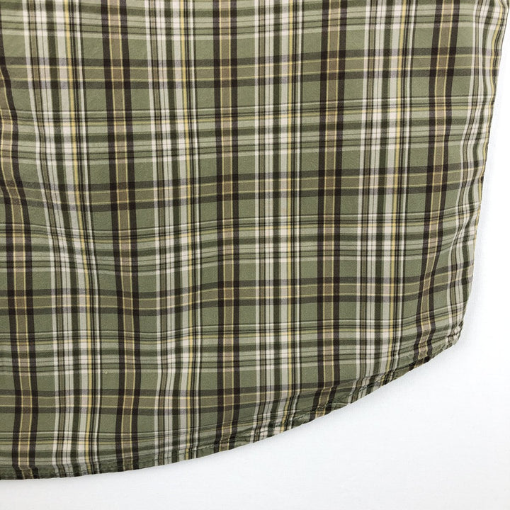 Carhartt Check Pattern Box Shirt Short Sleeve Work Shirt Men's Size L cotton Khaki type Vintage Second Hand