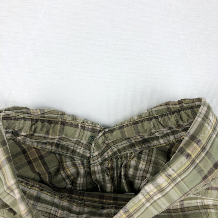 Carhartt Check Pattern Box Shirt Short Sleeve Work Shirt Men's Size L cotton Khaki type Vintage Second Hand